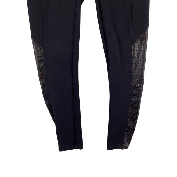 Spanx Black Leggings Size Small‎ Perforated Faux Leather Panel Inserts - Picture 5 of 10